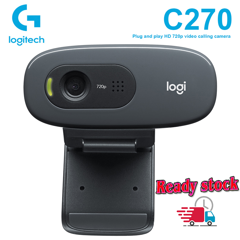 Logitech C270 Webcam HD Video 720P Auchor Gaming Webcam Live Streaming Web Camera Integrated Micphone Network Video Camera for Windows for PC Desktop Laptop Online Course Study Video Conferencing Webcam