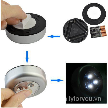 Đèn LED mini không dây dán tường tiện lợi cho nhà bếp xe hơi