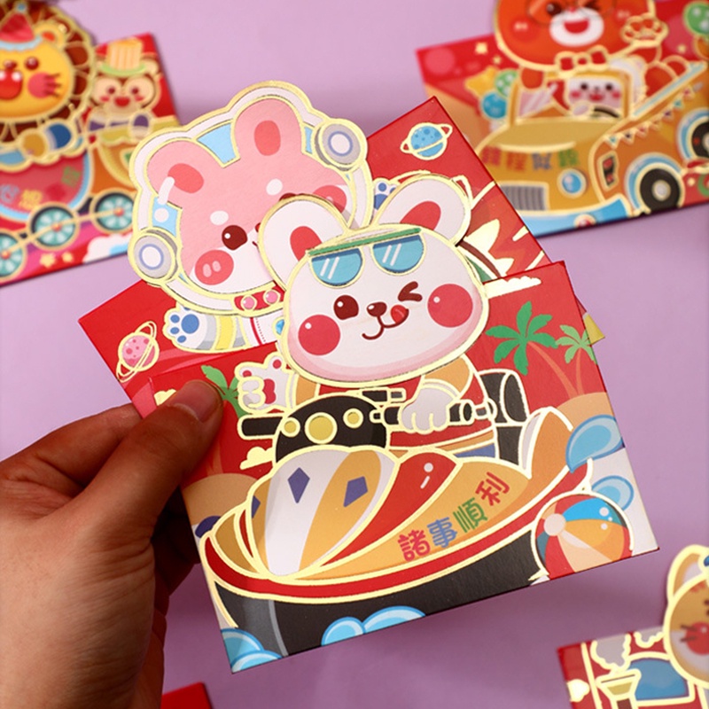 [Năm Mới 2023] Set 6 Bao Lì Xì Gài Đỏ Gói Quà Lễ Hội CNY Angpao