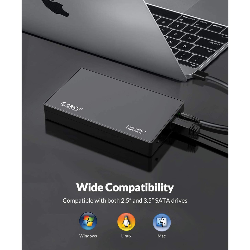 Hộp Đựng Ổ Cứng Orico 3588C3 SSD 3.5Inch Từ Cổng Sata Sang Cổng USB 3.0 / USB 3.1 Thế Hệ 1 Type C Tiện Dụng | BigBuy360 - bigbuy360.vn