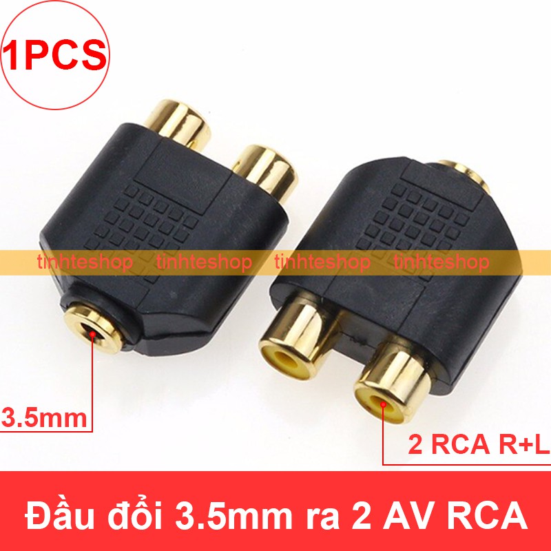 Đầu chuyển audio 3.5mm cái ra 2 đầu AV RCA cái R+L