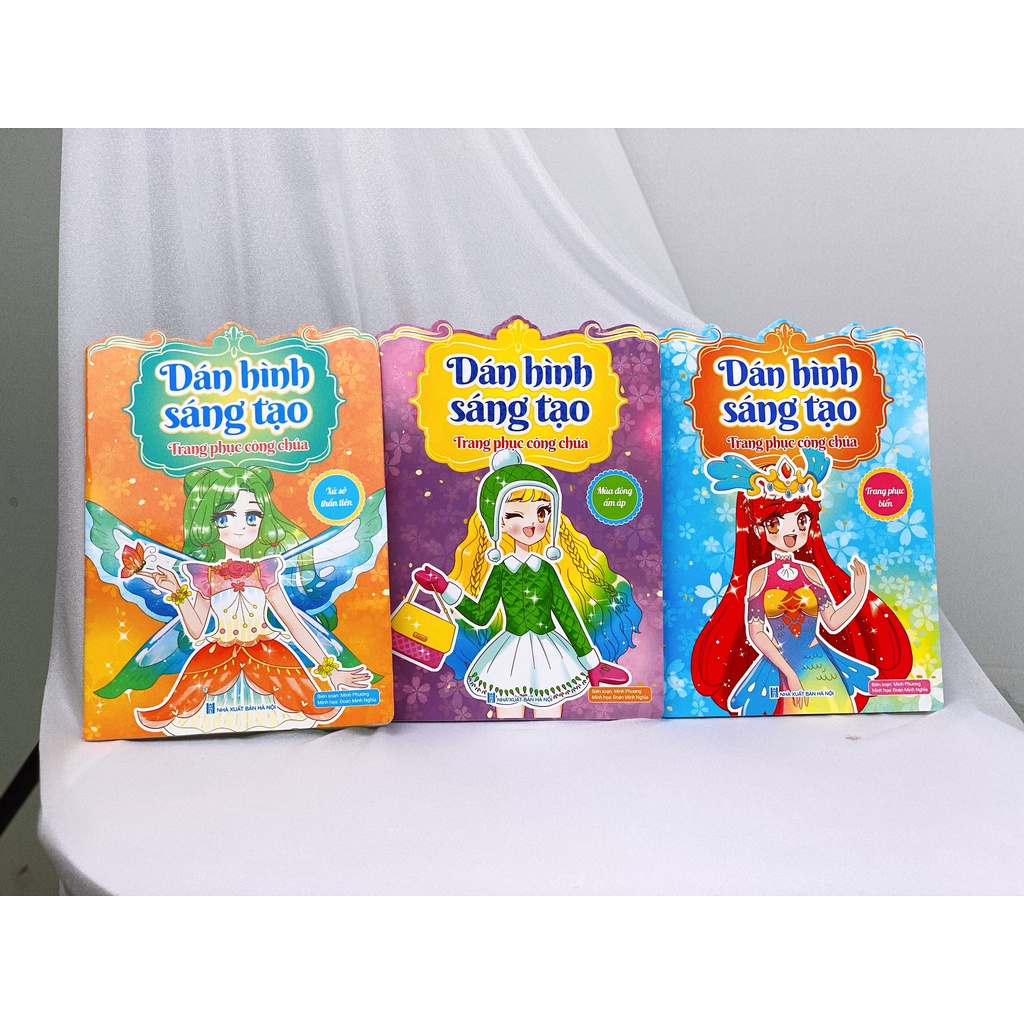 Đồ chơi bóc dán sáng tạo, dán hình trang phục công chúa, thay đồ búp bê