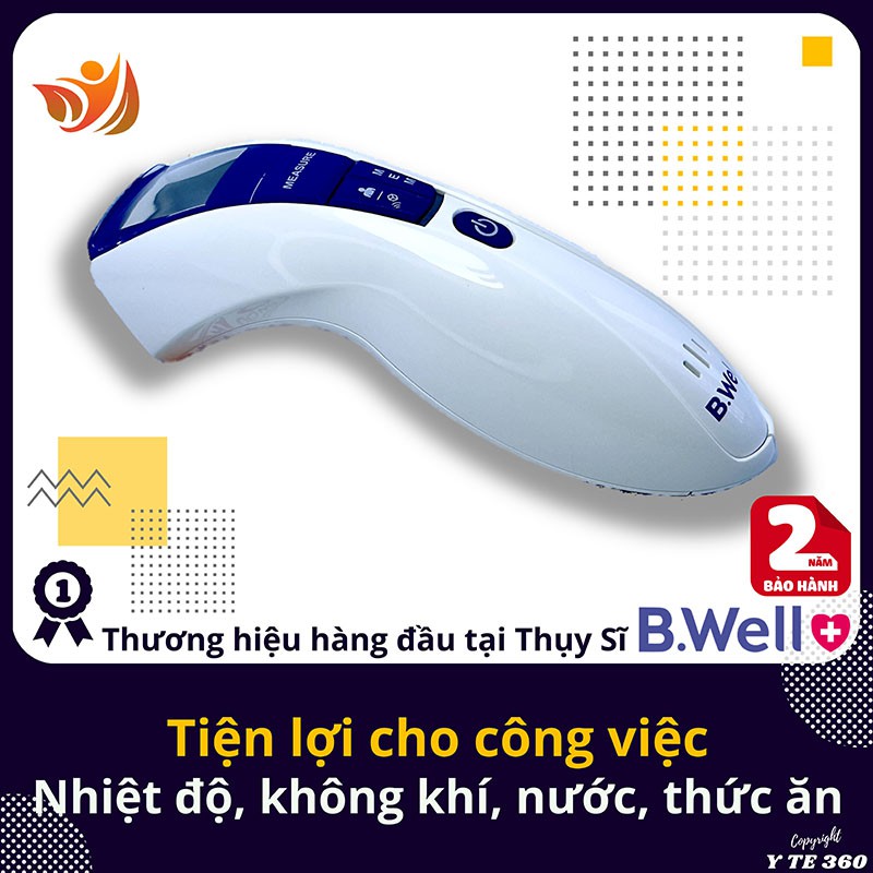 Nhiệt kế súng bắn điện tử hồng ngoại đo trán nhiệt độ cơ thể phòng nước thức ăn b.well wf 5000 - bwell y tế 360