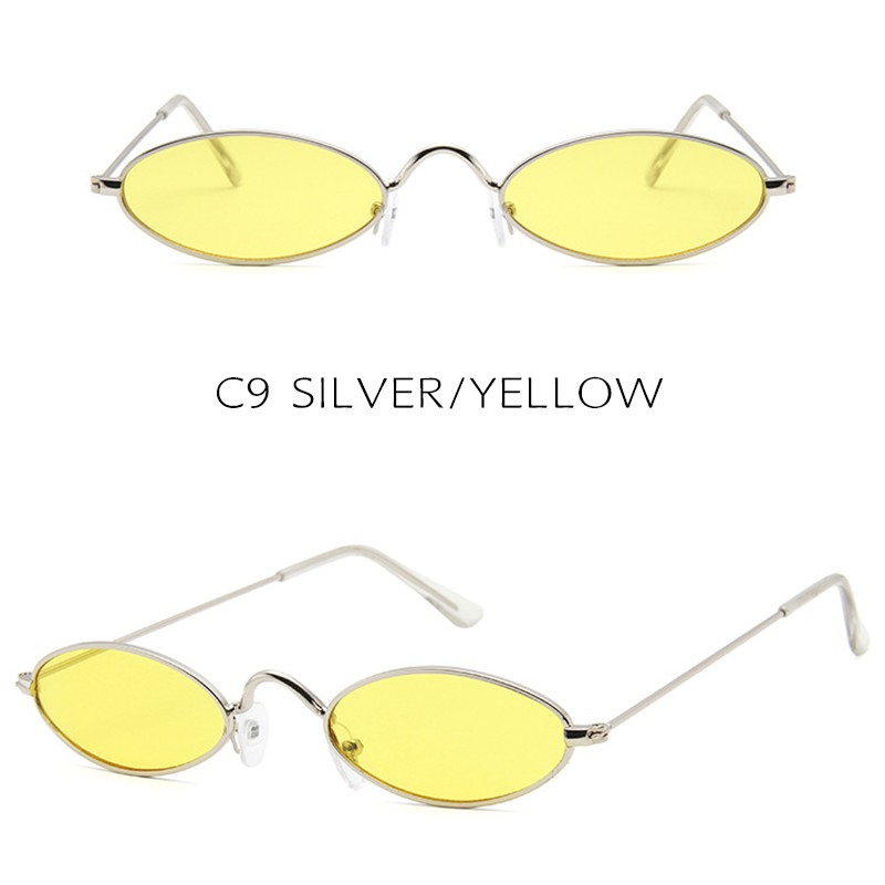 Fashion Hip-hop Sunglasses Small Oval Metal Frame Women/Men UV400