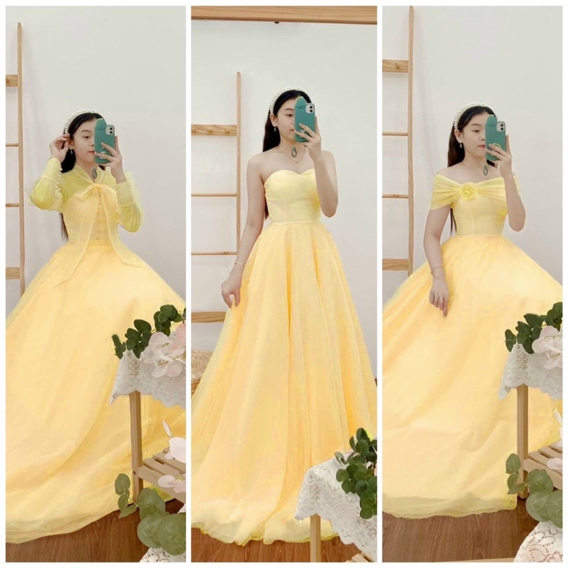 ĐẦM XOÈ CƯỚI MẶC 3 KIỂU FULLSIZE S/M/L/XL ( ảnh và video do chủ shop tự chụp )