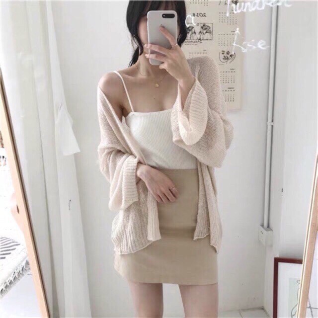 Áo len mỏng CARDIGAN dệt kim + Clip ảnh thật | BigBuy360 - bigbuy360.vn