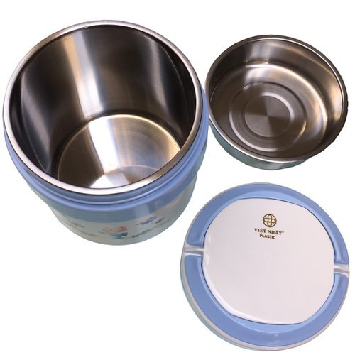 Hộp cơm giữ nhiệt 2 ngăn ruột inox nhựa Việt Nhật No 4032| Cặp lồng giữ nhiệt 2 tầng