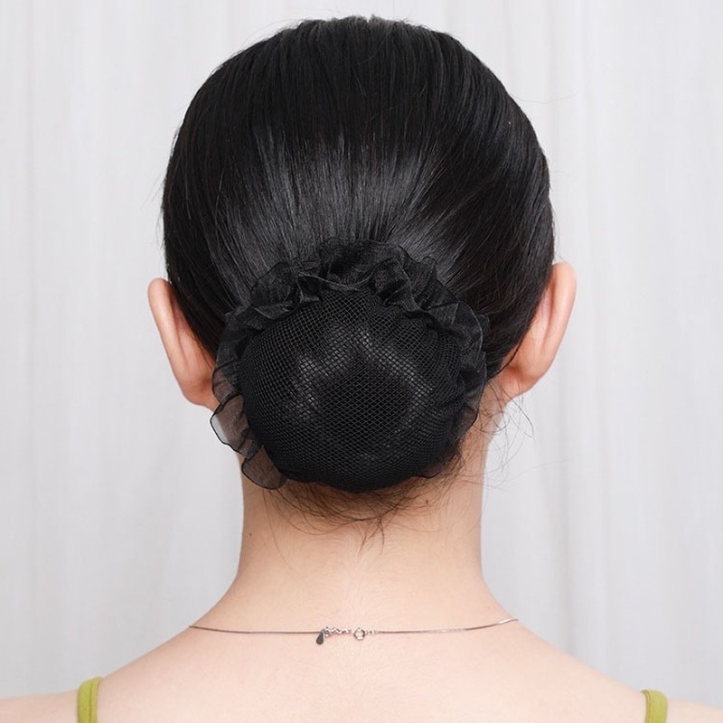 Set 1/10 Lưới Búi Tóc Đen Co Giãn Vô Hình Dùng Một Lần