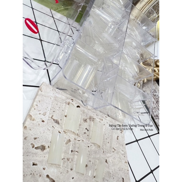 Móng nối Hàn - Móng tip TÚI đủ form 2 màu Đục &amp; Trong MaiAnhNails