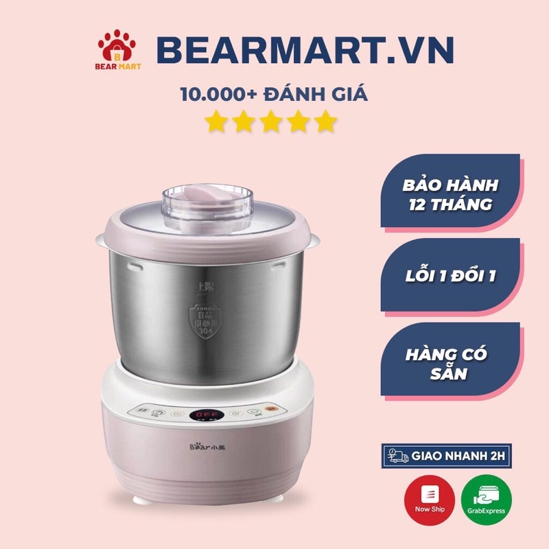 Máy nhồi bột Bear 3,5l máy trộn bột mì - Bảo hành 12 tháng - Hàng có sẵn