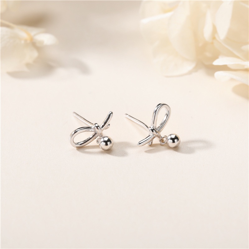 Bông Tai Nữ Bạc 925 ERASHOP 079623 - Cánh Nơ Hột KL Đơn Giản, Phù Hợp Đi Tiệc, Đi Chơi, Siêu Rẻ Đẹp