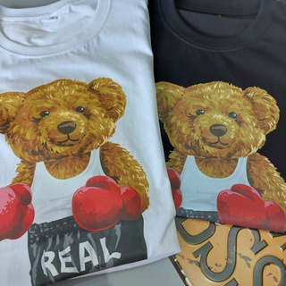 Áo thun in hình gấu REAL BOXING