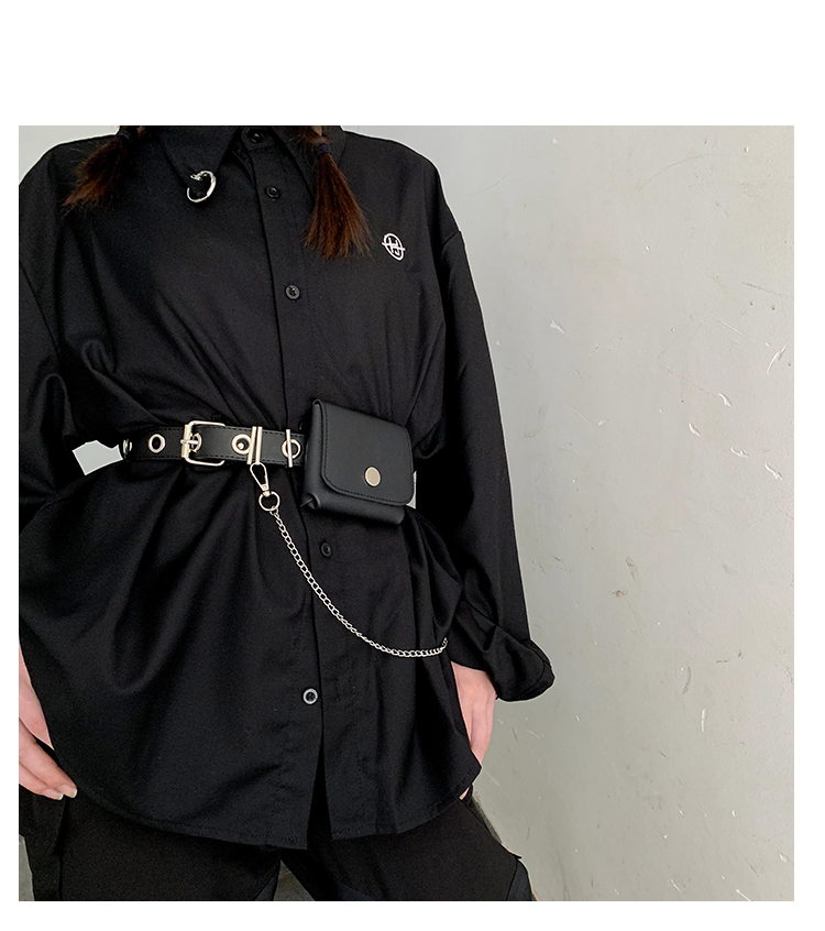 Thắt lưng phối xích và túi đựng đồ phong cách punk 22580