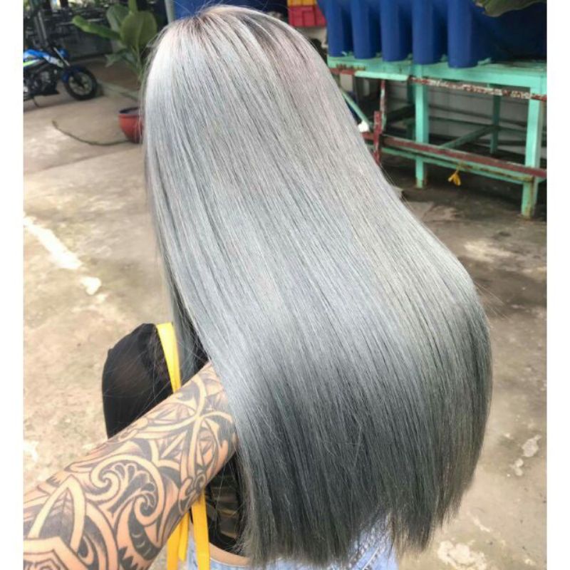 Combo nhuộm khói bạc kèm oxi trợ nhuộm và găng tay nên từ nền 10