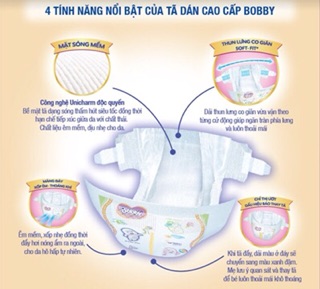 Tã dán Bobby Extra Soft Dry size S - 74 miếng