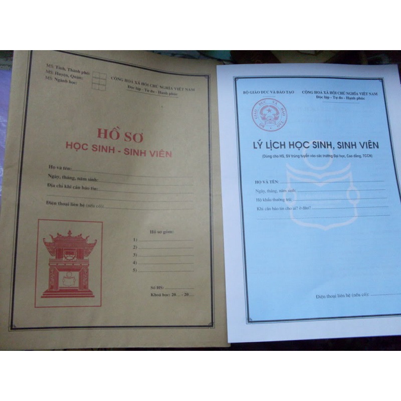 Bộ hồ sơ giành cho học sinh - sinh viên