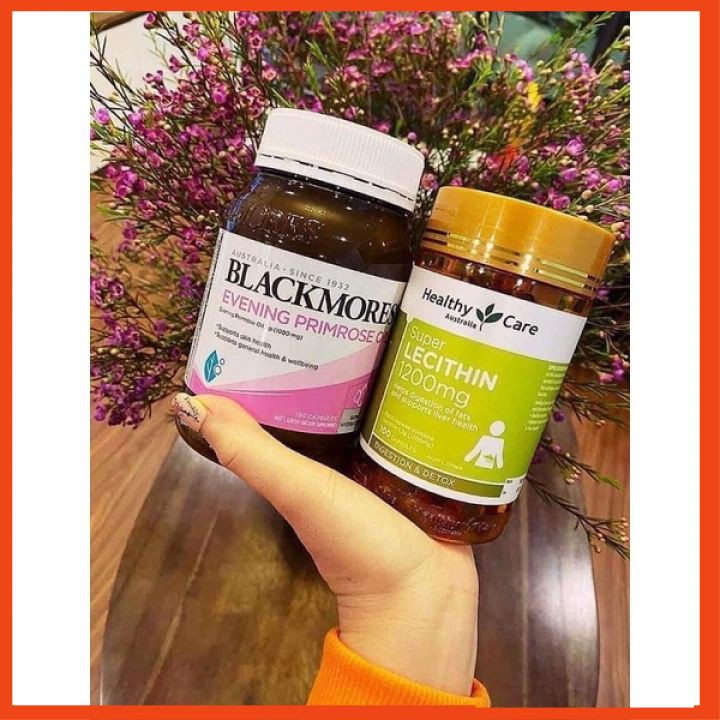 Combo Hoa anh thảo blackmores 190v mẫu mới và Mầm đậu nành Healthy Care 100v mẫu mới