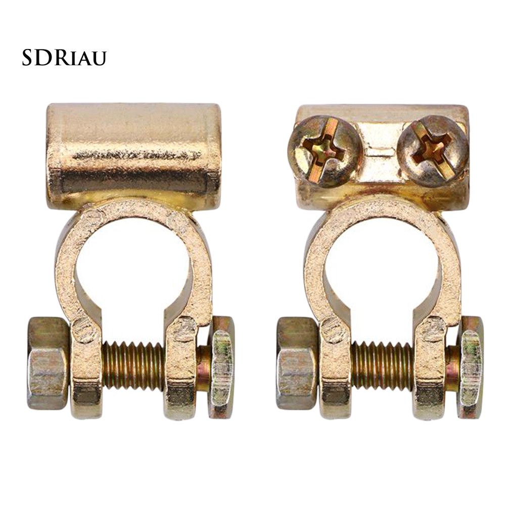 2Pcs Positive + Negative Car Vehicle Alloy Battery Terminal End Clamp Connector