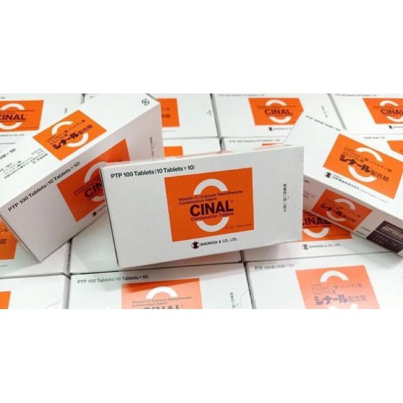 Viên uống Vitamin C trắng da, mờ thâm nám Cinal C 100 viên Nhật Bản | BigBuy360 - bigbuy360.vn