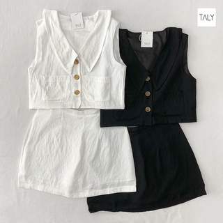 Set áo ghile 3 nút + chân váy taly s04041