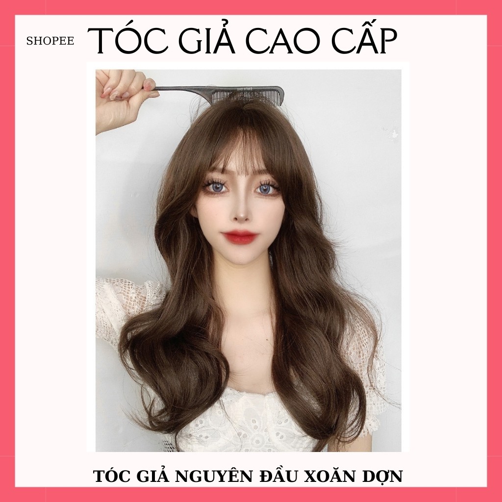 Tóc giả nguyên đầu xoăn dợn tự nhiên- mã 8148