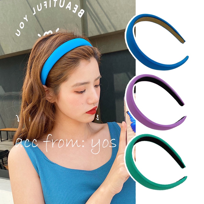 Băng đô cài tóc Hàn Quốc bản vải dày màu sắc xinh xắn cho nữ