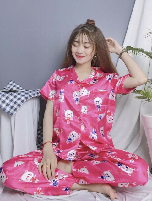 ĐỒ BỘ PHI BÓNG HOẠT HÌNH CUTE DỄ THƯƠNG CHẤT VẢI MỀM Mát TAY NGẮN QUẦN DÀI