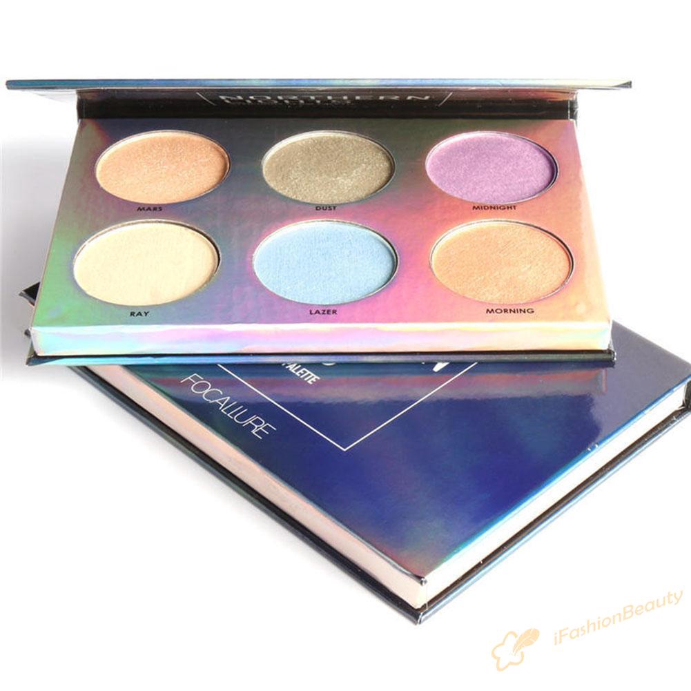 ✿if♥6 Colors Shimmer Glow Palette Face Makeup Bronzer Highlighter Blush Powder▶