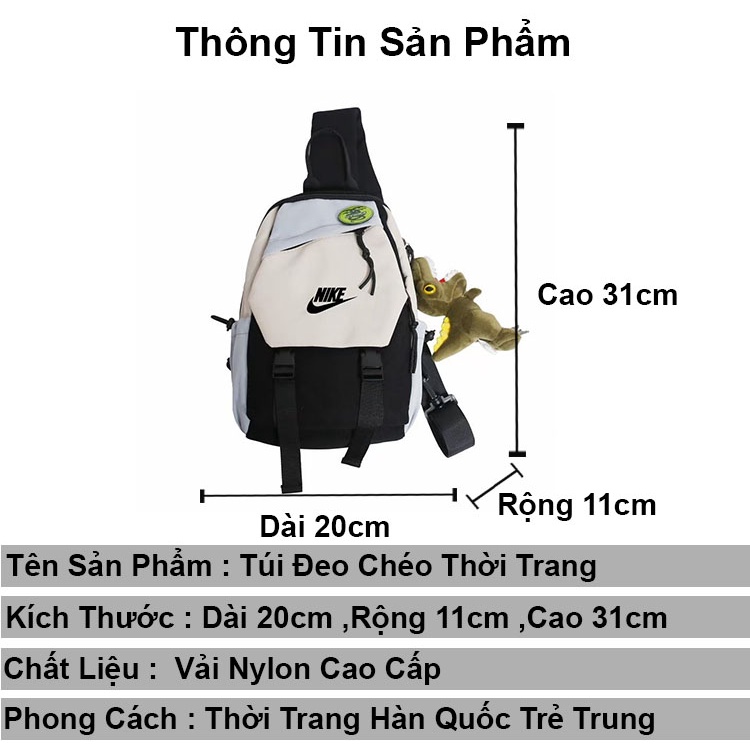 Túi đeo chéo nam nữ đẹp hàn quốc đi chơi cao cấp FUDA túi vải đeo chéo nam nữ thời trang đeo vai cá tính
