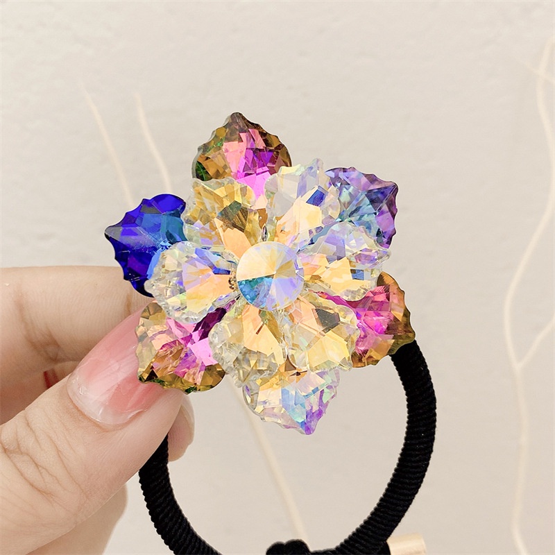 Dây Buộc Tóc Cao Su Co Giãn Đính Đá Hình Hoa Tuyết Sang Trọng 2022