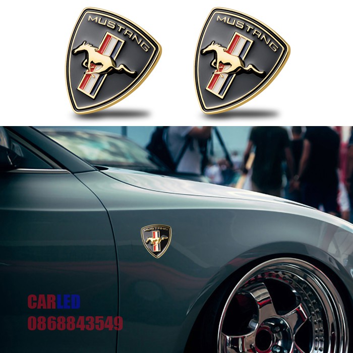 Logo 3D Mustang kim loại hình chiếc là dán xe ô tô các loại giá bán 1 cái