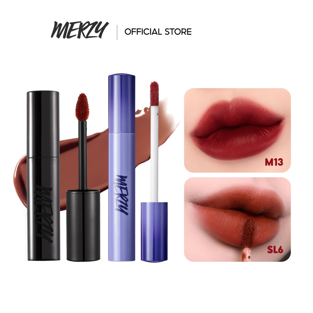 Combo 2 Son Kem Lì Merzy Soft Touch Lip Tint 3g + Son Kem Lì Merzy Noir In The Mellow Tint 4g