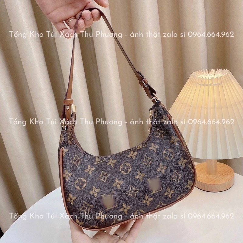 Túi kẹp nách hoạ tiết hoa nâu eo vỳ dáng thuyền siêu dễ thương - 2 size cho mẹ và bé