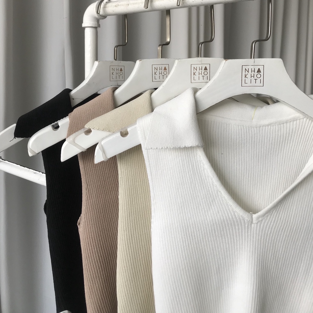 Áo polo thun dệt sát nách cổ V - AT2178