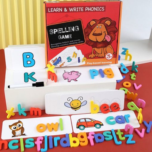 Bộ thẻ đánh vần từ Learn and Write Phonics cho bé, Trò chơi ghép từ vựng tiếng Anh