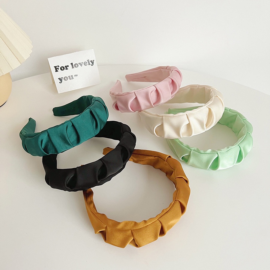 Băng Đô Cài Tóc Bản Rộng Màu Sắc Trơn Phong Cách Hàn Quốc Cổ Điển Thời Trang Cho Nữ