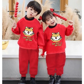 Đồ bộ quần áo dài tay cho bé mặc tết màu đỏ QATE836 – Đồ bộ quần áo nỉ cho bé