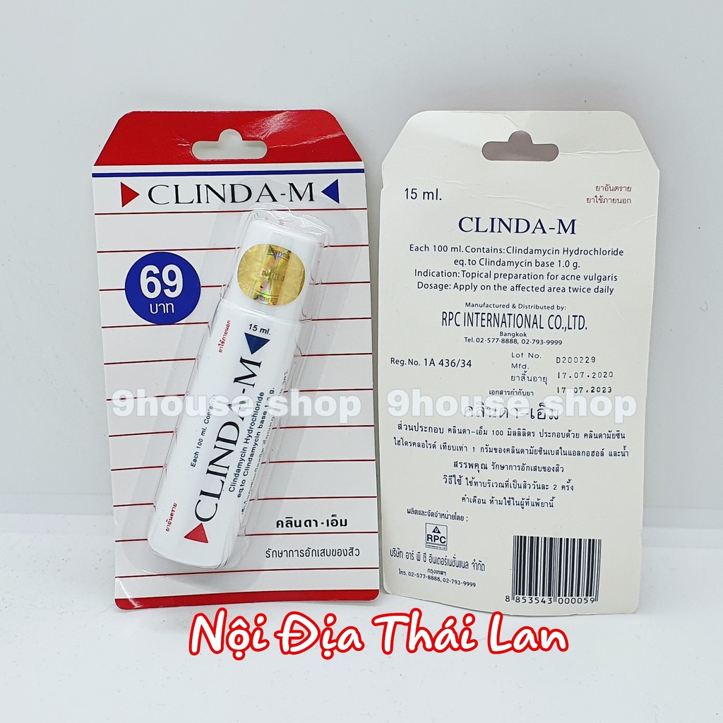 01 Serum Chấm Mụn CLINDA-M Thái Lan 15ML