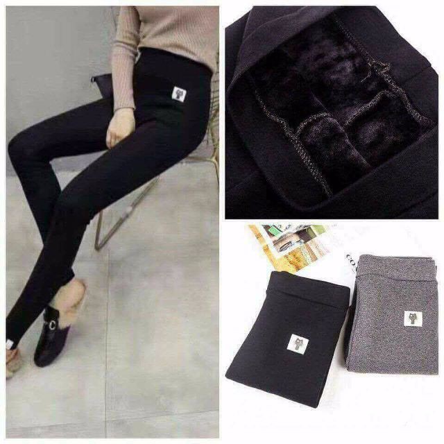 Quần legging lót lông hình mèo siêu ấm