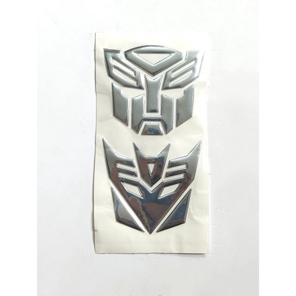 2 Tem Đầu Transformer 3D Tem Nhựa Nổi Trang Trí Mặt Nạ, Dán Dè Trước, Thân Hoặc Đầu Xe Máy