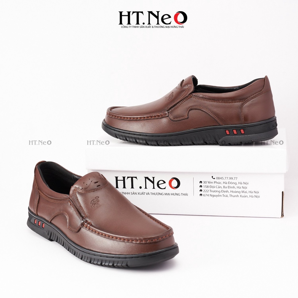 Giày lười nam - Giày mọi da bò HT.NEO Da bò thật 100% mềm mại, đế cao su êm chân, đường nét đơn giản nhưng tinh tế GM122