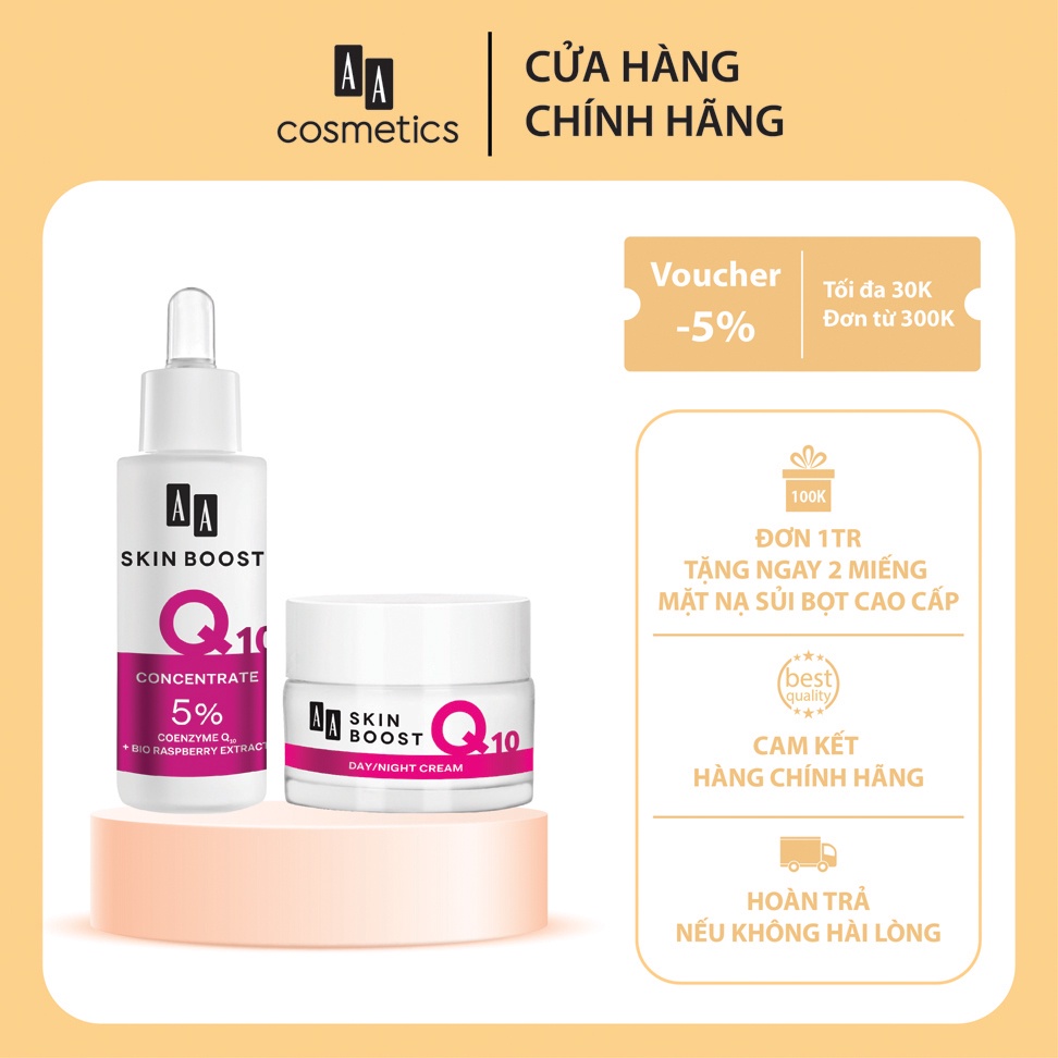 KEM TRẺ HÓA VÀ SERUM TRẺ HÓA LÀM MỊN DA SKIN BOOTS Q10