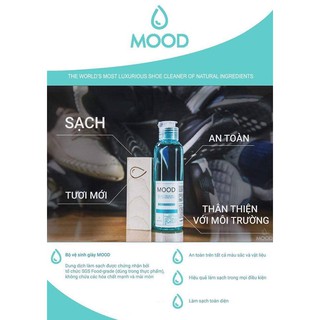 Combo: nước giặt giày Mood + bàn chải chuyên dụng
