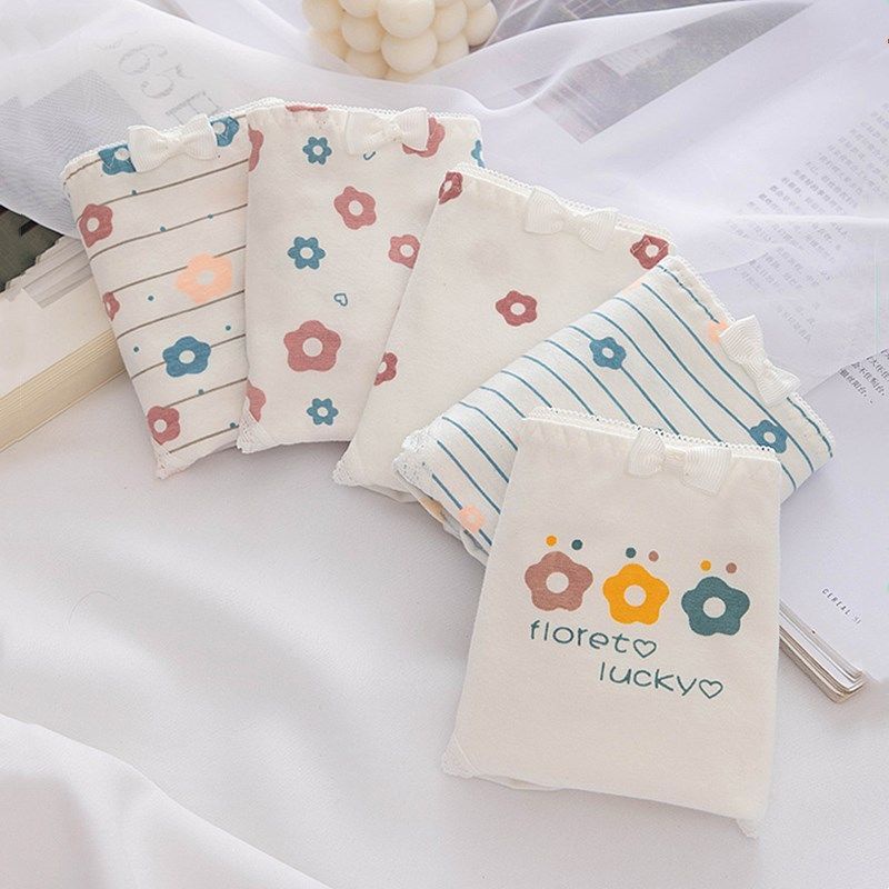 Quần lót❆№☃Đồ lót nữ cotton nữ học sinh phiên bản hàn quốc cotton kháng khuẩn thoáng khí dễ thương học sinh cấp 2 nam si