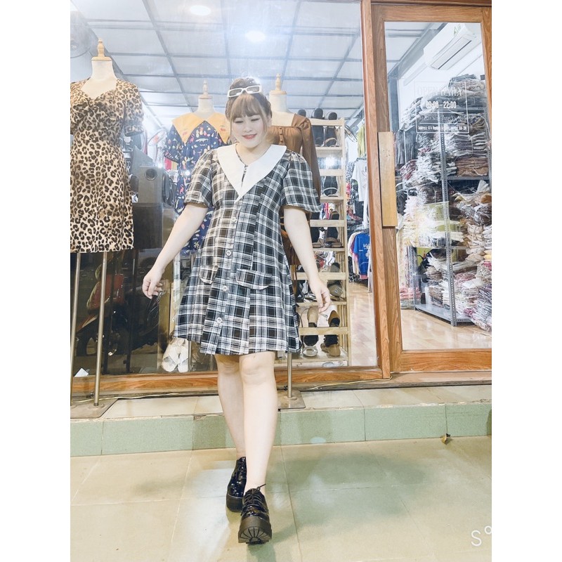 #BIGSIZE ĐẦM CARO CỔ SEN | BigBuy360 - bigbuy360.vn