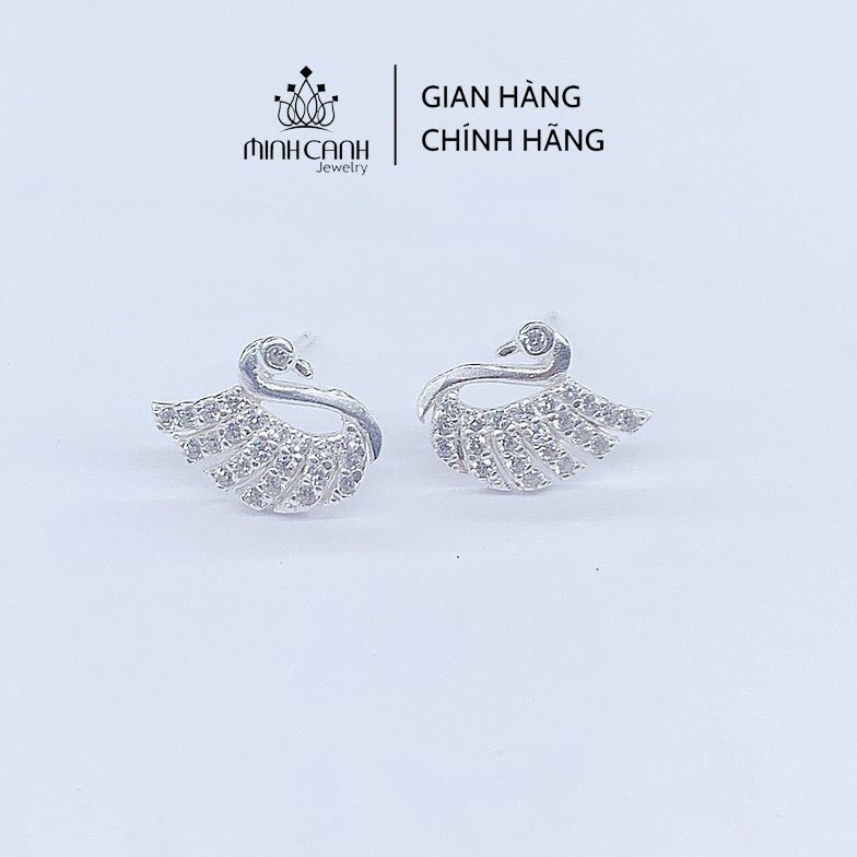 Bông Tai Thiên Nga Bạc Đính Đá - Minh Canh Jewelry
