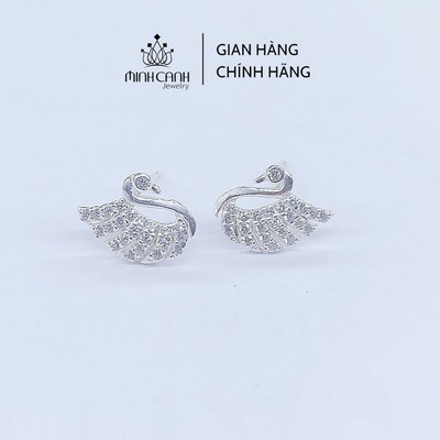 Bông Tai Thiên Nga Bạc Đính Đá - Minh Canh Jewelry