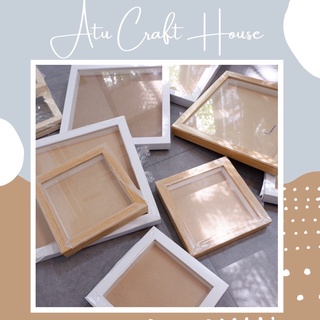 KHUNG HÌNH HỘP GỖ LỒNG KÍNH THỦY TINH - SCRAPBOOK - NỔI 3D 25CM