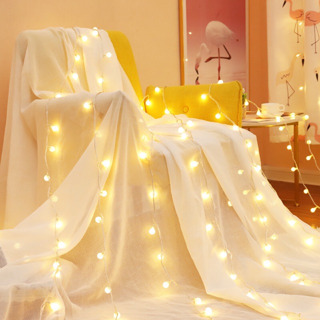 Dây Đèn Led Hình Ngôi Sao Trang Trí Nhà Cửa Dùng Pin Aa