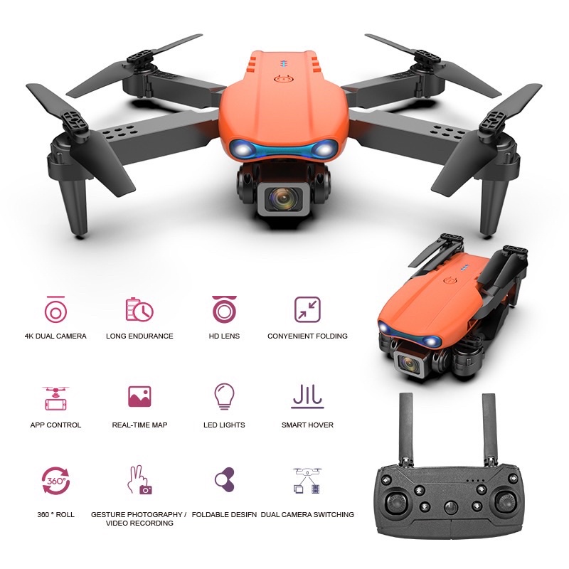 Máy bay flycam E99 PRO phiên bản mới 2022 điều khiển từ xa 4 cánh drone Air-craft